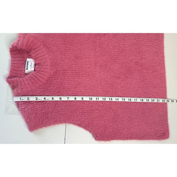 Old Navy Pink Sleeveless Crewneck Sweater Winter Soft Casual Barbie XL - Picture 5 of 6